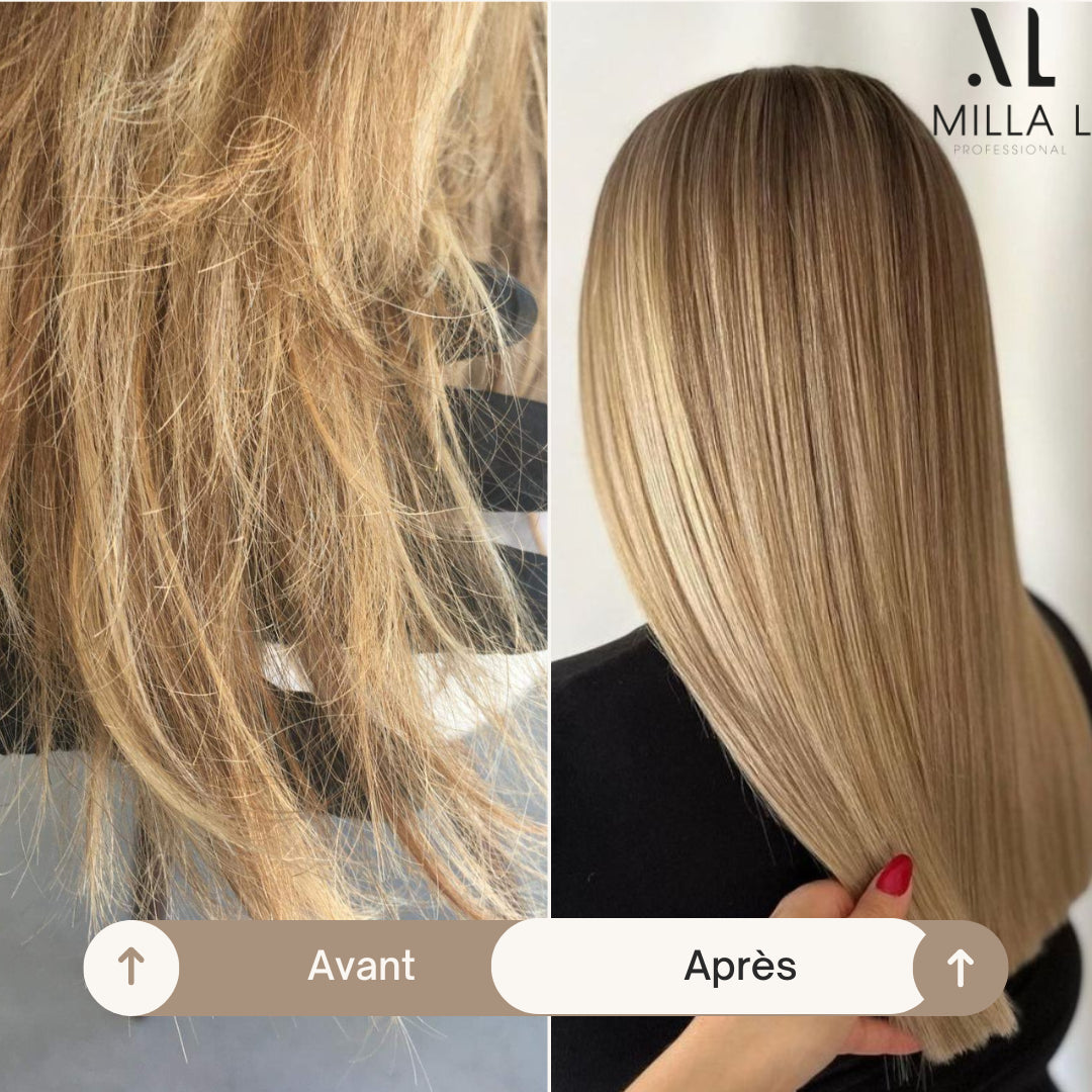 RÉSULTAT AVANT APRÈS soin lissant miracle Babaçu