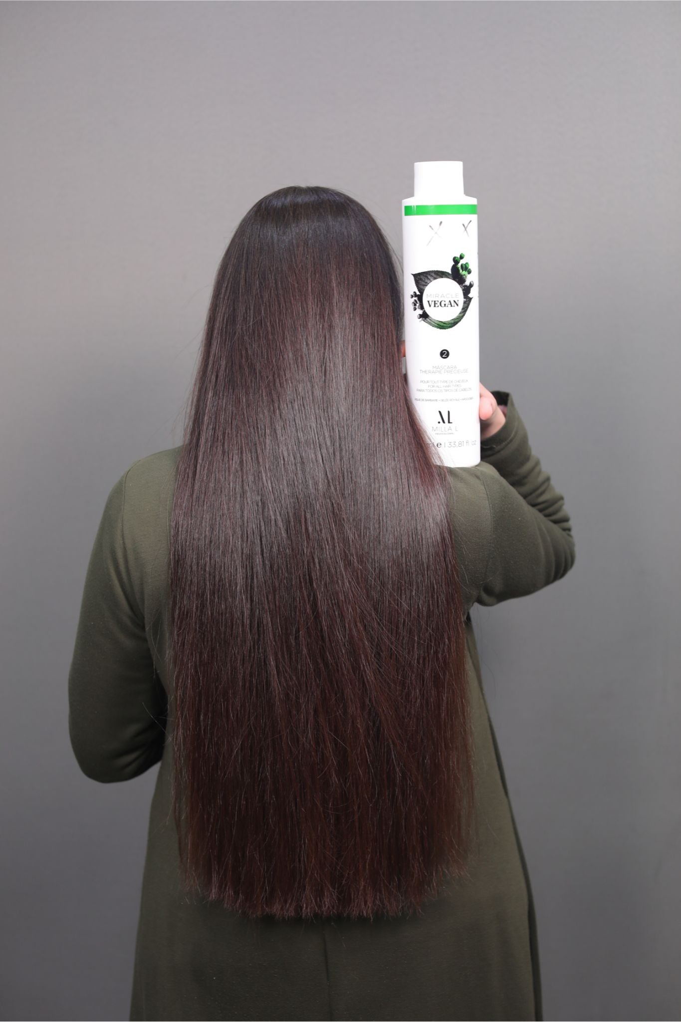 cheveux résultat après application lissage protéine vegan